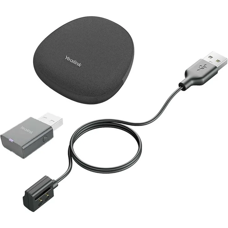 Yealink Portable Accessory Kit für WH62/66, schwarzes Headset Zubehör für hybrides Arbeiten, Plug-and-Play, leicht und tragbar