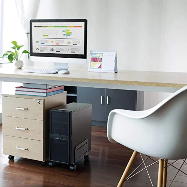 Ewent EW1291 Desktop-Computer-Ständer, PC-Ständer mit Rädern, schützt vor Staub und Schmutz – für Zuhause und Büro, verstellbare Basis mit 4 drehbaren Rädern, schwarz – Bild 5