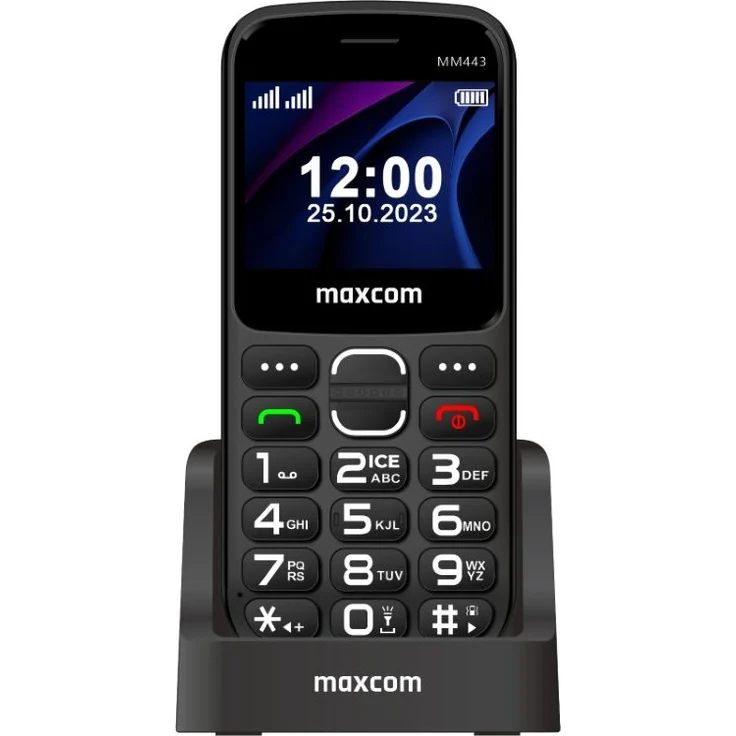 MAXCOM Comfort MM443 4G Seniorenhandy mit großem Display und SOS-Taste, schwarz