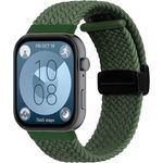 Wigento Smartwatch-Armband Für Huawei Watch Fit 3 Geflochten Sport Nylon Armband - Atmungsaktiv und Hautfreundlich, Stilvolles Design, Magnetischer Verschluss, Schwarz