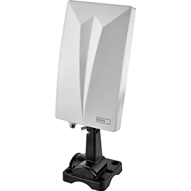 EMOS Innen- und Außenantenne Village, universale aktive Antenne mit 20 dBi Verstärker, LTE-Sperrfilter und 360° Empfang für DVB-T2, DAB, FM, Full HD, wetterfest, weiß – Bild 5