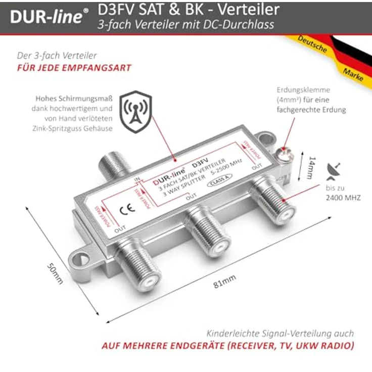 DUR-line 3-fach Verteiler Unicable tauglich – Bild 3