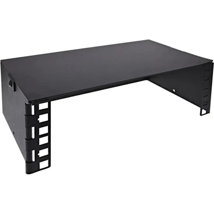 InLine 10 Zoll Mini Rack, Wandmontage mit 2HE, stabile Metallhalterung, pulverbeschichtet schwarz, 15,2 cm tief, Ideal für Netzwerkkomponenten, 10102B – Bild 1