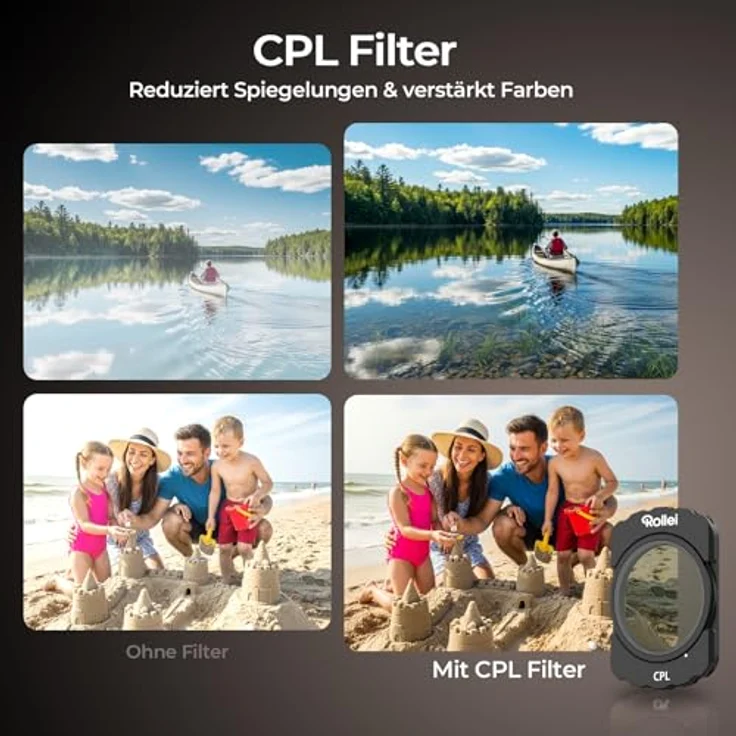 Rollei Magnetisches Filter Set für DJI Osmo Pocket 3, 3 in 1 Filters ND 2-32 + CPL + Black Mist 1/4, optisches Glas mit Nano-Beschichtung, inklusive Displayschutzfolie und Reinigungstuch – Bild 4