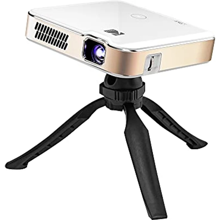 KODAK Luma 400 Tragbarer HD-Smart-Projektor – Wi-Fi, Bluetooth, HDMI & USB kompatibel – Bis zu 150 Zoll 720p Native Auflösung (4K), 200 Ansi Lumen – inklusiv Stativ – Bild 1