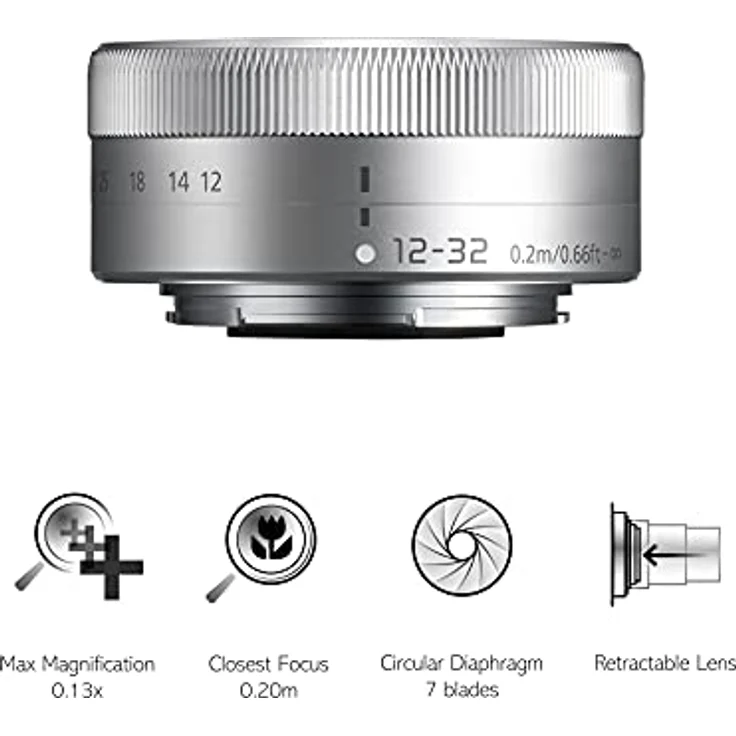 Panasonic Lumix H-FS12032E-S 12-32mm Objektiv für G-Serie Kamera (MEGA O.I.S Bildstabilisator, 2 asphärische Linsen) silber – Bild 4
