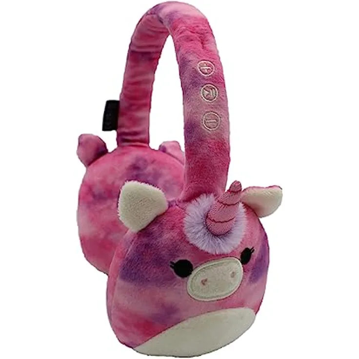 Squishmallows Lola the Unicorn, Bluetooth Kopfhörer mit Mikrofon, bis zu 6 Stunden Akkulaufzeit, rosa