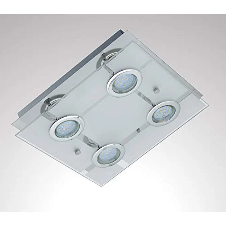 Trango 4-flammig 3177 LED Deckenleuchte in Eckig *MALTA* mit warmweißem Licht, Metallgehäuse, inkl. 4x 3 Watt GU10 LED Leuchtmittel – Bild 2