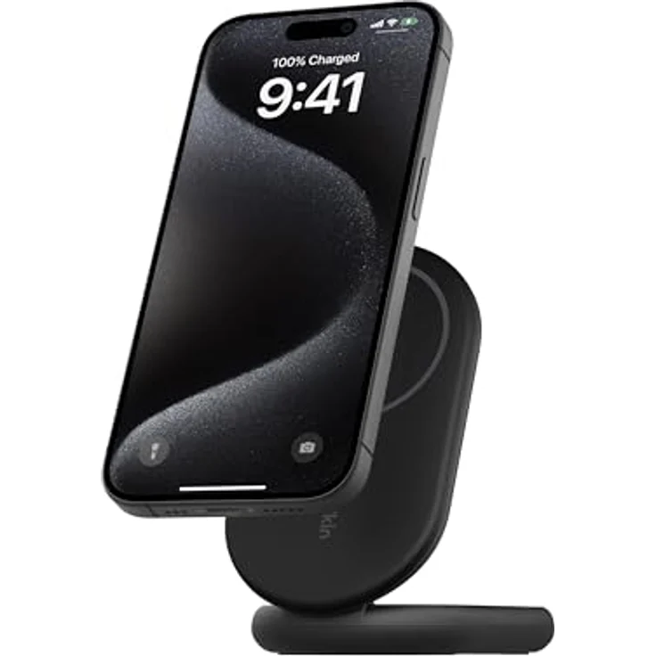 Belkin BoostCharge magnetisches einklappbares kabelloses Ladegerät Qi2, 15 W, MagSafe-kompatibles Schnellladegerät, geeignet für iPhone-Serie 16, 15, 14, 13, 12 und Standy-Modus, Netzteil – Schwarz – Bild 1