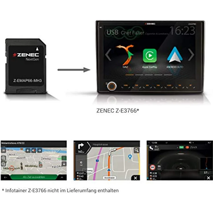Zenec Z-EMAP66-MH3 Z-XXX66 Camper-Navisoftware, 3 Jahre Updates, 16 GB microSDHC, Karten für 47 Länder, 3-D Darstellung, über 6,5 Millionen P.O.I. – Bild 2