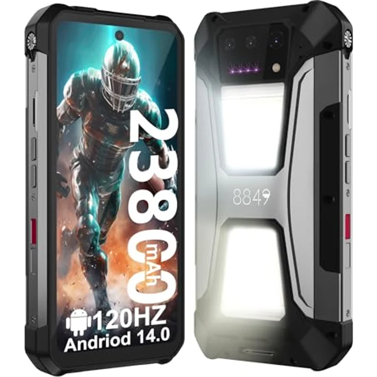 8849 Tank 2 Pro Outdoor Handy Ohne Vertrag, 23800mAh Android 14 Robustes Smartphone mit Projektor, 16GB+256GB, 6,79" Dual SIM 4G Rugged Smartphone, 1TB Erweiterbar/OTG/GPS in Schwarz – Bild 2