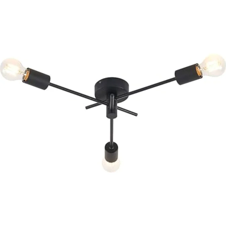 Lindby Deckenlampe Cerros (Modern) in Schwarz aus Metall (3 flammig, E27) - Wohnzimmerleuchte – Bild 1