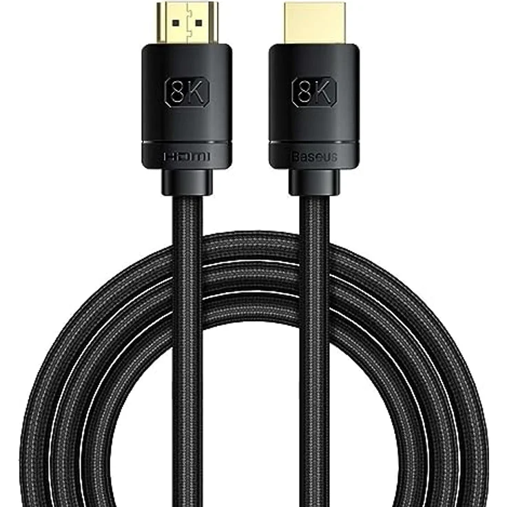 Baseus Premium 8K HDMI Kabel, 3D, High Definition Series, 2m, schwarz, unterstützt 8K @ 60 Hz, dynamisches HDR, HDMI 2.1 – Bild 1
