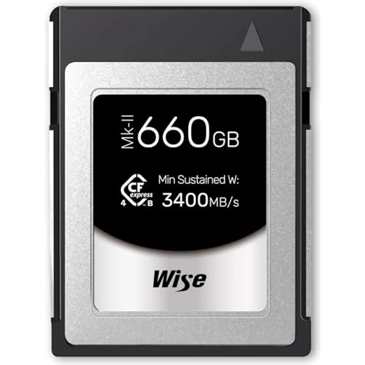 Wise CFexpress 4.0 Type B PRO 660GB MK-II WI-CFX4-B660PM2, Speicherkarte mit 3700 MB/s Lesegeschwindigkeit und 3600 MB/s Schreibgeschwindigkeit – Bild 1