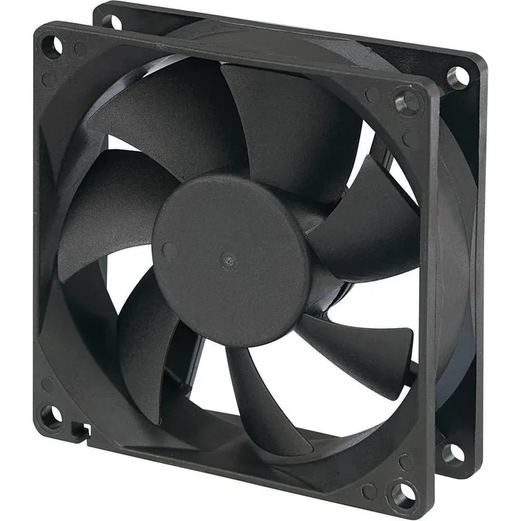 Tru Components Wasserfester Axiallüfter 80 mm, Gehäuselüfter mit IP58 Schutzklasse, Schwarz