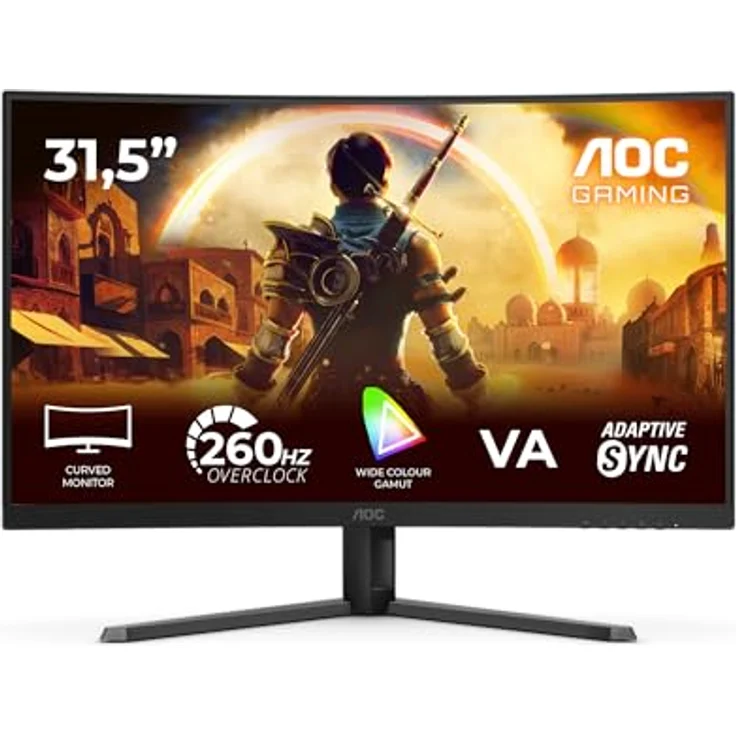 AOC Gaming C32G42ZE, 32 Zoll FHD Curved Monitor mit 240 Hz, 0,3 ms MPRT, Adaptive Sync, FreeSync Premium, HDR10, schwarz-rot – Bild 2