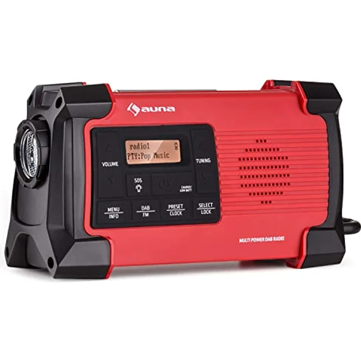 Auna Patagonia DAB+, Aufladbares DAB-Radio mit Bluetooth, LCD Display, Wecker, retro, mit Batterie und Netzstecker, USB & Streaming, 1W