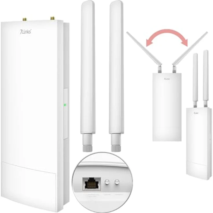 7Links WLAN-Repeater WLR-1260, Outdoor-Dualband-Repeater mit WiFi 6, 3000 Mbit/s, IP65, bis 150 m Reichweite, PoE – Bild 8