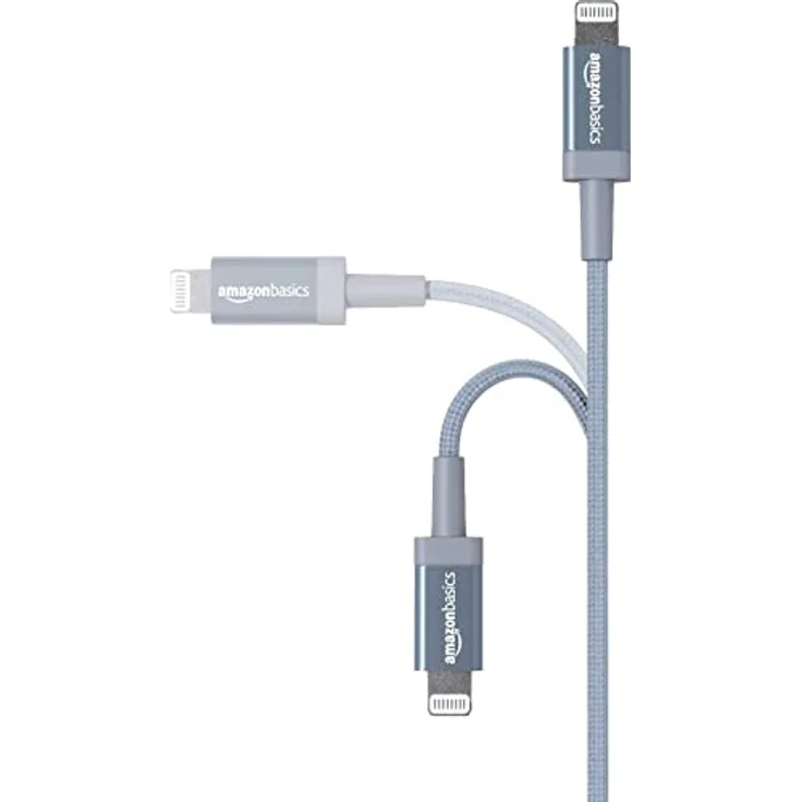 AmazonBasics – Verbindungskabel Lightning auf USB-A, Nylon-umflochten, MFi-zertifiziertes Ladekabel für iPhone, dunkelgrau, 91,2 cm – Bild 2
