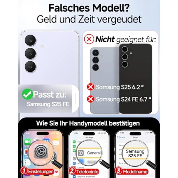 LeYi Hülle für Samsung Galaxy S25 FE, transparente TPU Silikon Schutzhülle mit 2 Schutzfolien und Kameraschutz, stoßfest und dünn – Bild 2