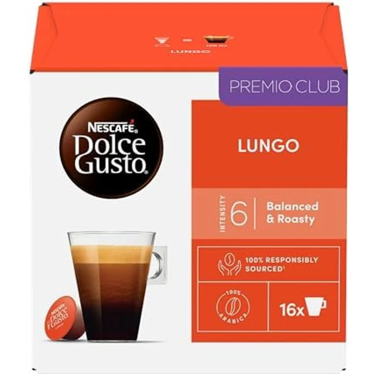 Nescafé Dolce Gusto Caffè Lungo, Kaffee Kapseln, 16 Portionen, 1er Pack, 112g – Bild 2