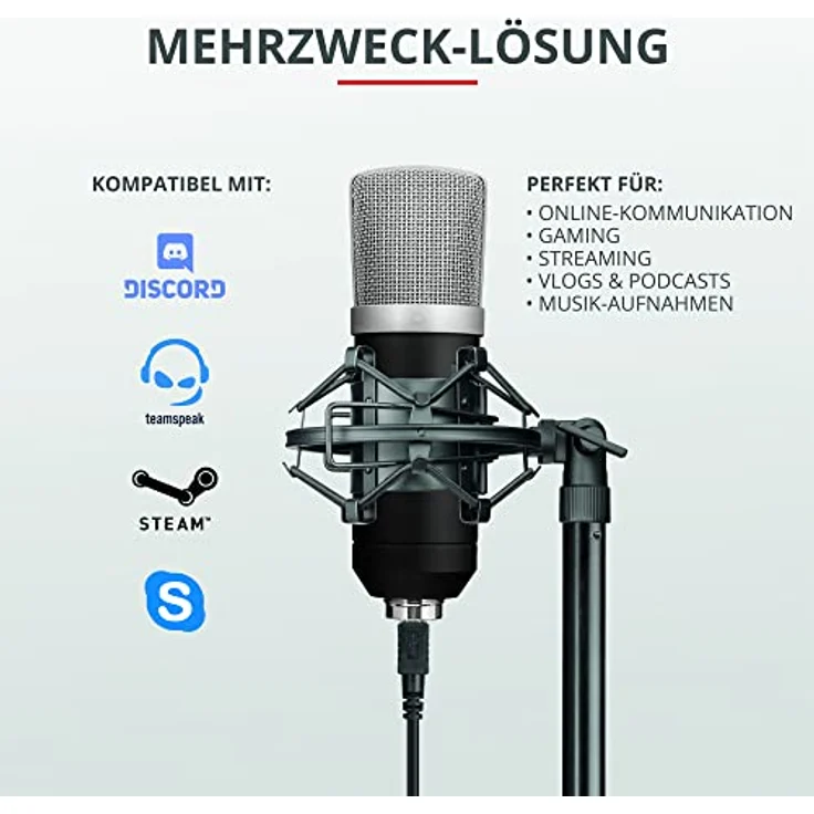 Trust Emita Professionelles USB Studio Mikrofon schwarz – Bild 4