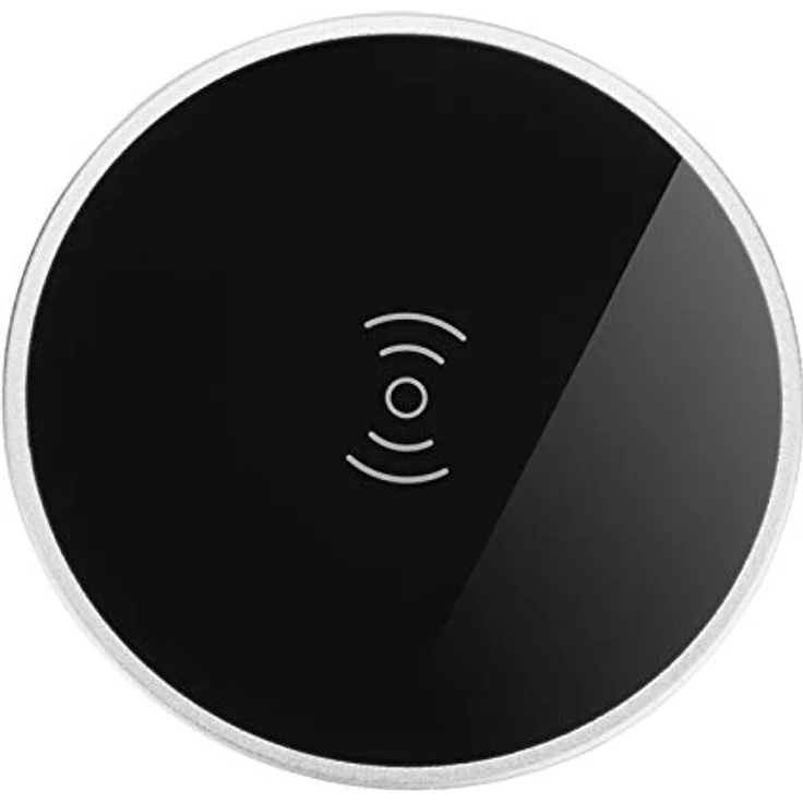 SOTECH Wireless Charger WLC-02, Induktionsladegerät für Qi-fähige Smartphones, Aluminiumlegierung schwarz, Ø 74 mm – Bild 1