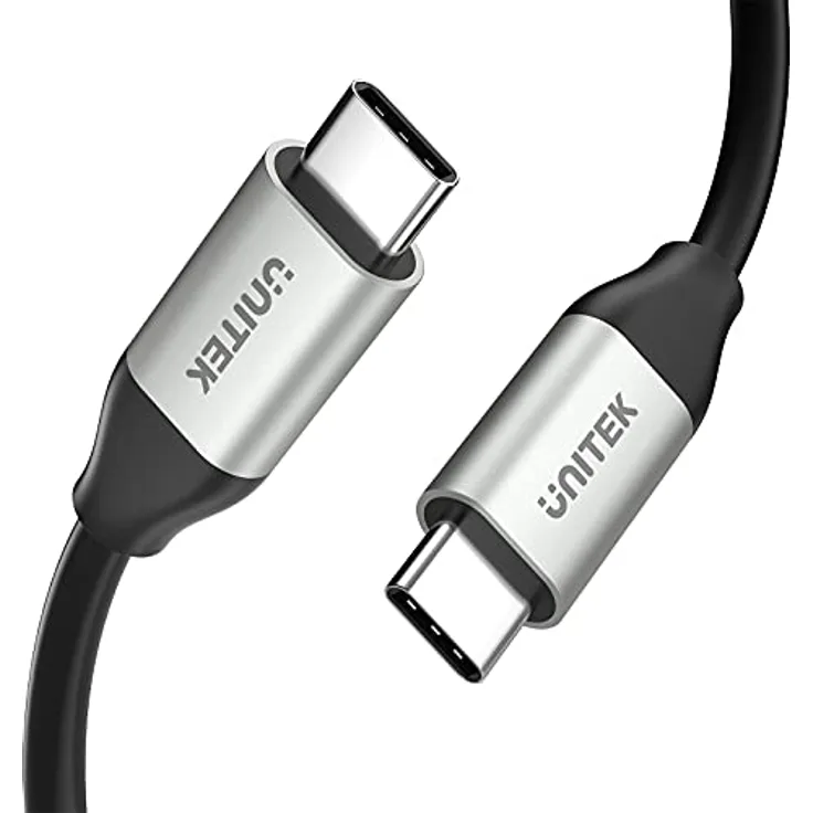 UNITEK USB-C 100W PD Schnellladekabel mit 4K@60Hz und 10Gbps Daten C14082ABK Power Delivery 100W USB SuperSpeed + Quick Charge, Schwarz