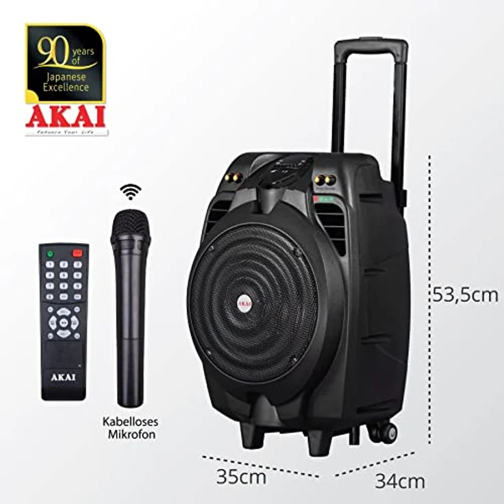 Akai SS023A-X10 Bluetooth-Lautsprecher, 50 W, 20 - 20000 Hz, 71 dB, 500 W, Kabellos, Schwarz – Bild 2