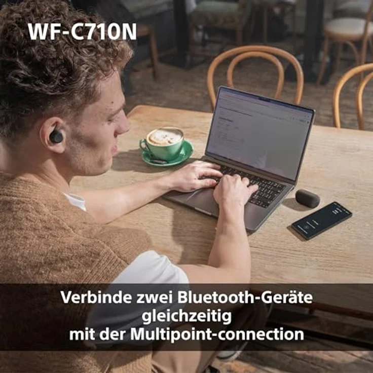 Sony WF-C710N True Wireless In-Ear Kopfhörer Schwarz mit ANC, Bluetooth 5.3, 21,5h Laufzeit, Spritzwasserschutz – Bild 8