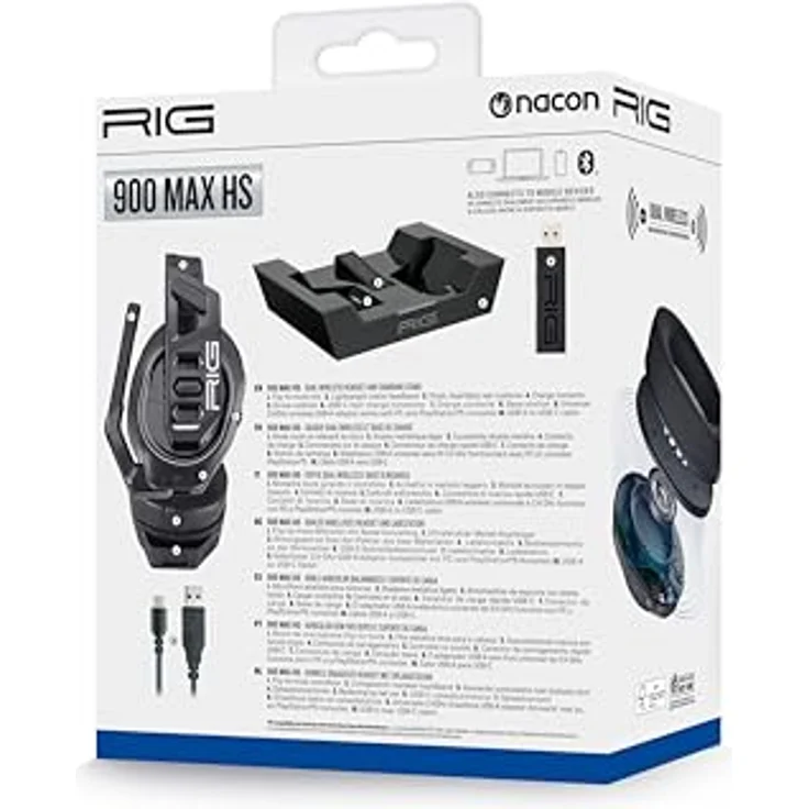 NACON Gaming-Headset und Bluetooth-Basisstation RIG900, 2,4 GHz und 60 Stunden, kompatibel mit Playstation 5, Switch und PC – Bild 3