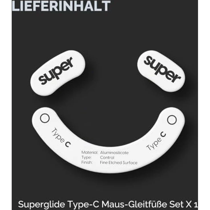 Pulsar Superglide Type-C für Razer DeathAdder v3 Pro, Mouse Glide Set mit langlebigen Aluminiumsilikatglas-Füßen, schwarz – Bild 5