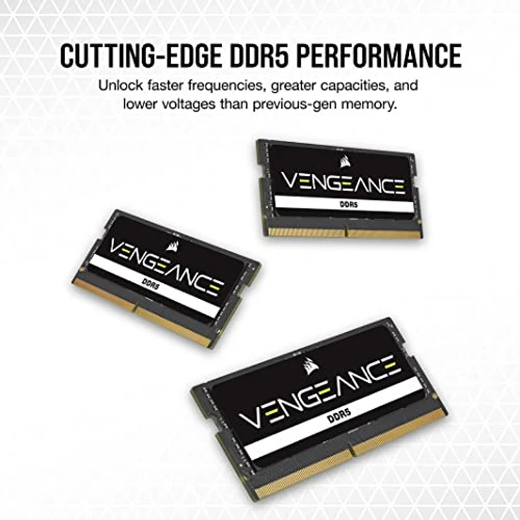 Corsair Vengeance SODIMM DDR5 RAM 48GB (2x24GB) 5600MHz CL48-48-48-90 1.10V Intel XMP 3.0 Computer-Speicher – Schwarz – Bild 2