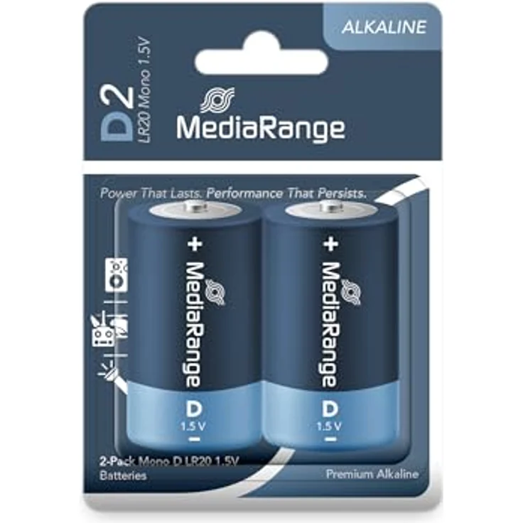 MediaRange Premium Alkaline Batterien, Mono D|LR20|1.5V, 2er Pack – Bild 5