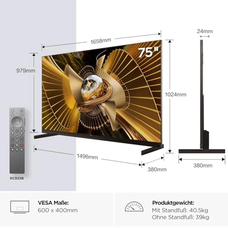 TCL X11L 75X11L, 190,5 cm (75"), 4K SQD-Mini LED Smart-TV mit WLAN und Bang & Olufsen Audio, Schwarz – Bild 17