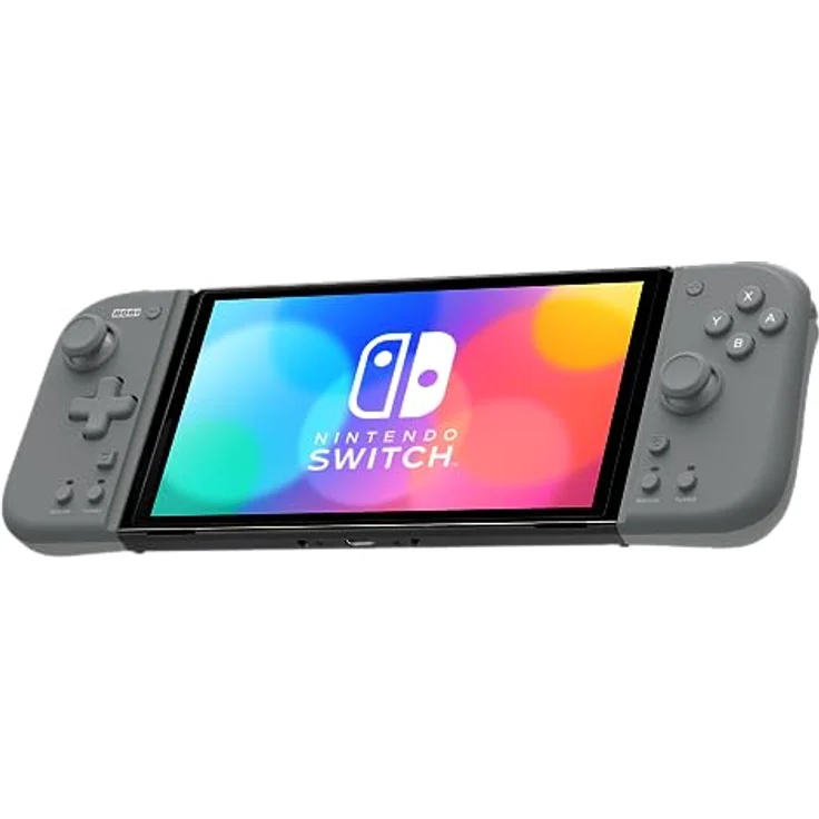 HORI Split Pad Compact Adapter Set (Schiefergrau) für Nintendo Switch/OLED - Ergonomischer Controller für den tragbaren Handheld-Modus in Grau mit kabelgebundenem Adapter - Offiziell Lizenziert – Bild 5