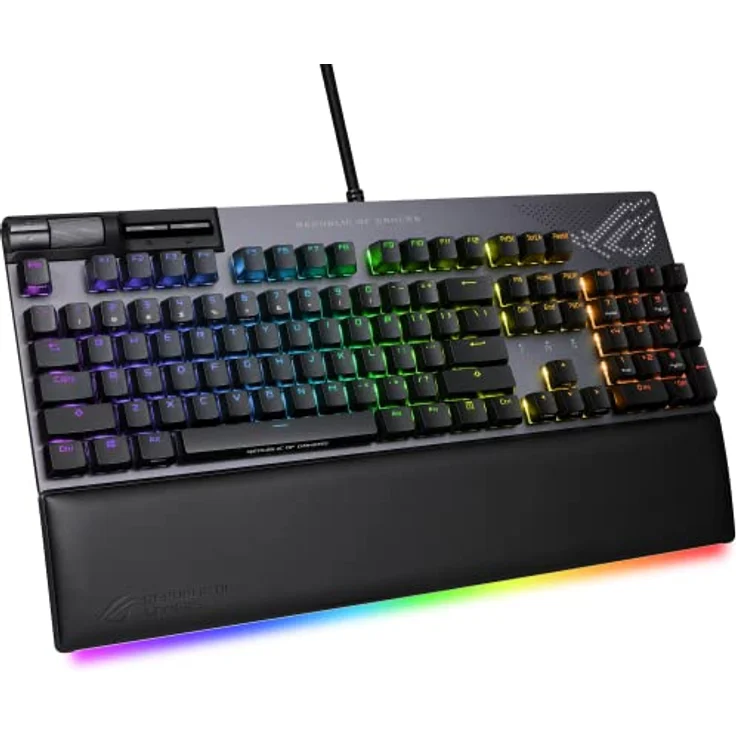 ASUS ROG Strix Flare II Animate mechanische Gaming Tastatur (austauschbare ROG NX-Switches, PBT-Doubleshot-Tastenkappen, LED-Display, 8000 Hz, Aura Sync RGB-Beleuchtung, DE QWERTZ-Layout) schwarz – Bild 4