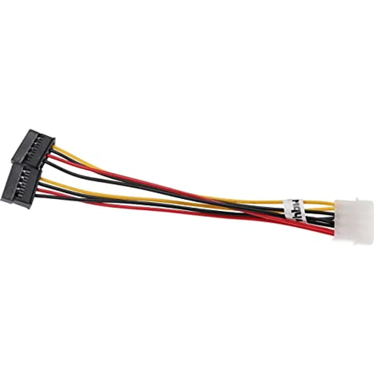 vhbw Y-Stromkabel auf 2X SATA Buchse für Festplatte, 12 cm Y-Strom-Stecker für bis zu 2 Geräte, robust und langlebig – Bild 1