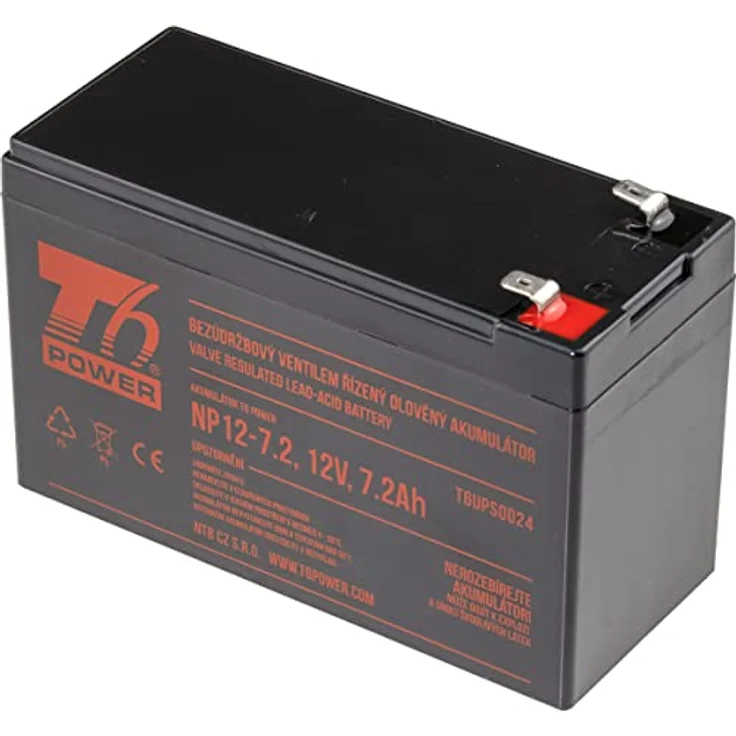 T6 Power NP12-7.2, 12V, 7.2Ah Akku, kompakte Bauform 151x65x100 mm – Bild 1