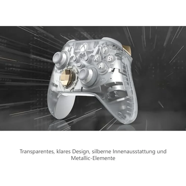 Xbox Wireless Controller – Ghost Cipher Special Edition für Xbox Series X|S, Xbox One und Windows Geräte, Transparentes Design mit metallic-silbernen Innenteilen – Bild 3