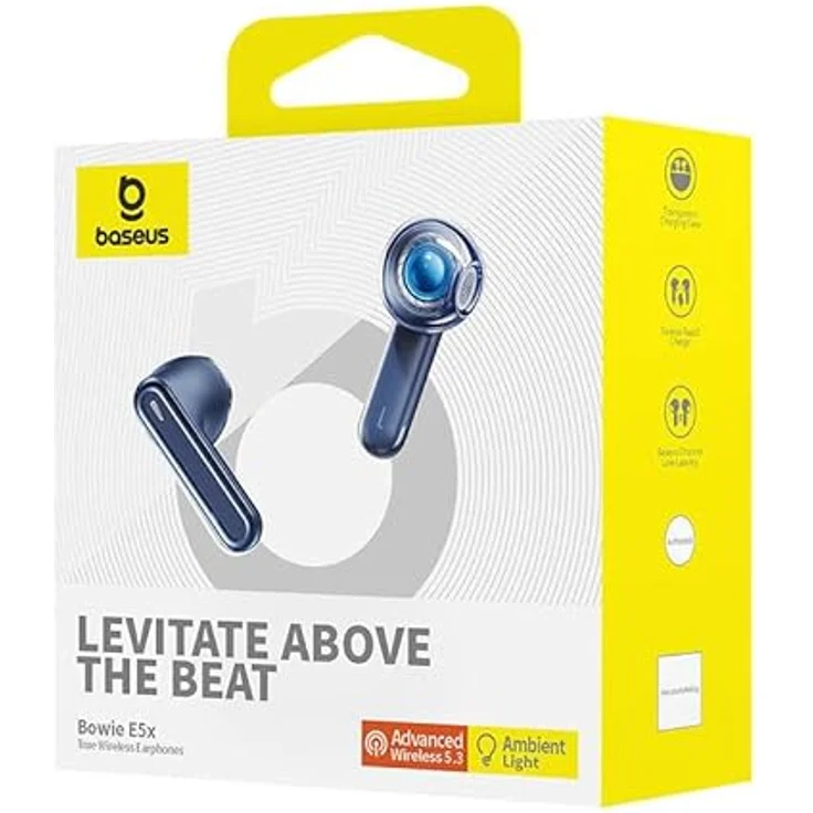 Baseus Bowie E5x, TWS Bluetooth-Kopfhörer mit KI-Geräuschunterdrückung, 25 Stunden Akkulaufzeit, Gaming-Modus, blau – Bild 8