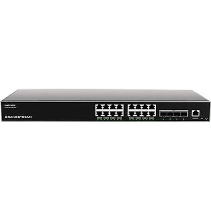 Grandstream GWN7812P Layer-3 Managed Switch 16-Port PoE (16 Ports), Netzwerk Switch, Grau