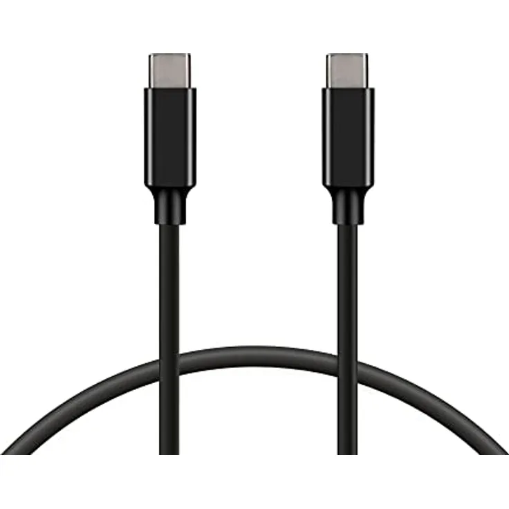 KSIX Datenkabel, 1 m mit doppeltem USB-C-Anschluss, 100 W, Schwarz