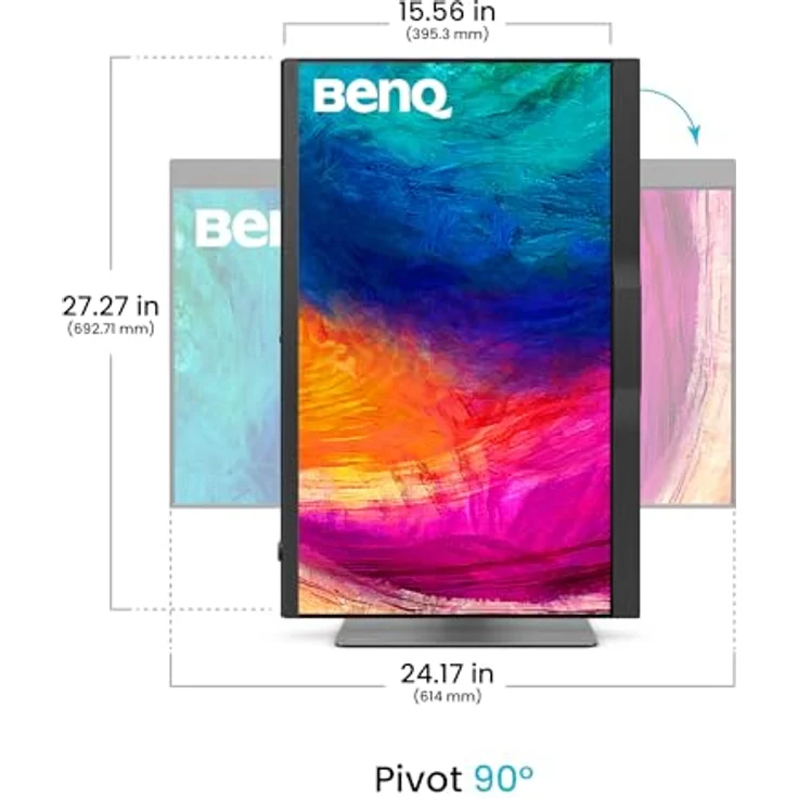 BenQ PD2770U 27 Zoll 4K-Monitor, 99% Adobe RGB/DCI-P3, 100% Rec. 709, Hardwarekalibrierung, USB-C 96W, KVM, höhenverstellbar - für Grafik- und Videobearbeitung – Bild 5