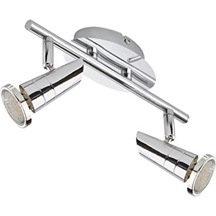 Trango 2-flammig 2001-028 LED Deckenleuchte *ARIEL* in Chrom-Optik mit schwenkbarem und drehbarem Design Spotkopf – Bild 4