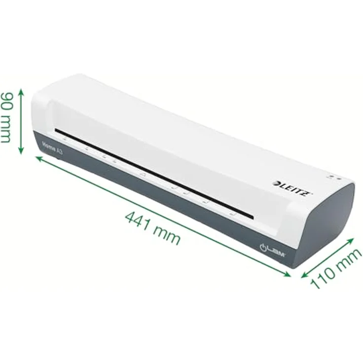 Leitz iLAM Home A3 Laminiergerät, Für 75 bis 125 mic Laminierfolien, 3 Minuten Aufwärmzeit, Inkl. Starterkit mit Folien, Ideal für den Einsatz Zuhause, Home Office & Schule, Weiß, 74320001 – Bild 2