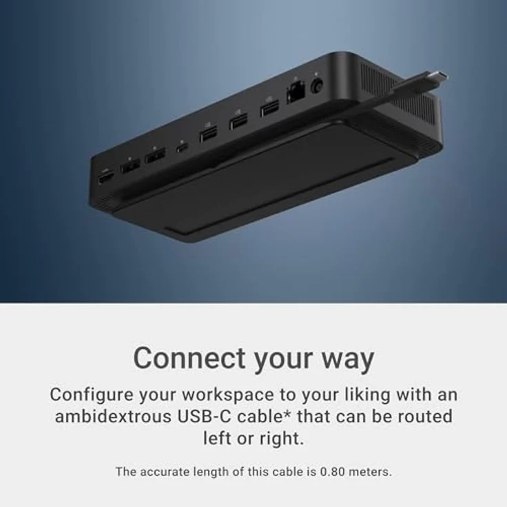 Dell Pro Dock WD25, USB Type-C Dockingstation mit DP Alt Mode, 4K DisplayPort/HDMI/USB 3.2 Gen2, bis zu 100W Power Delivery - Schwarz – Bild 4