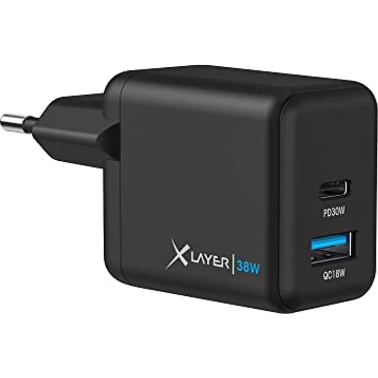 XLayer 38W dual USB C Ladegerät Power Delivery Schwarz Schnellladen für ipad iPhone 14 13 Mini 13 Pro Max 12 11 SE XS, Android geräte Tabs Power Adapter Ladeadapter Ladestecker Netzteil Charger Kabel – Bild 1