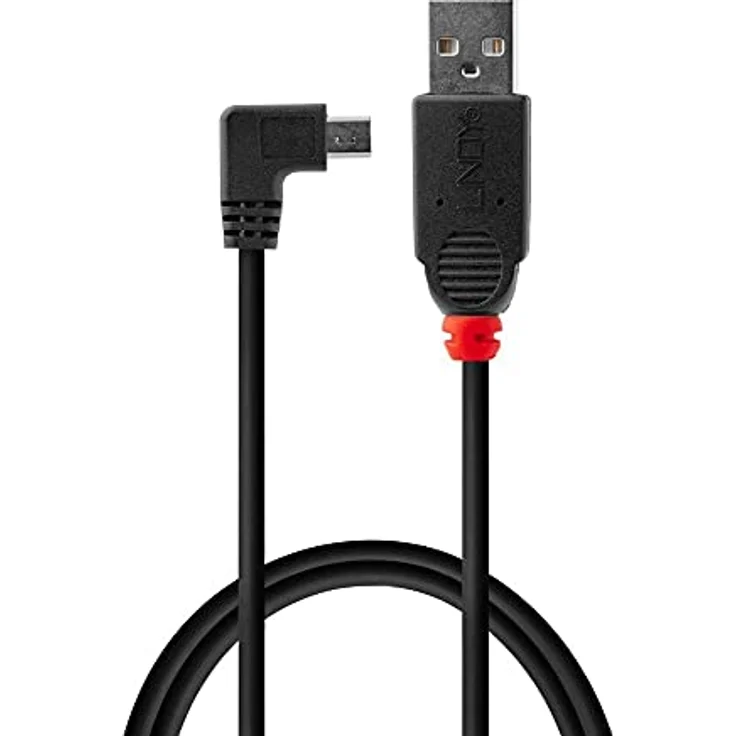 Lindy 31971 - USB 2.0 Kabel Typ A Stecker - Mini-B 90° gewinkelt - 1m – Bild 3