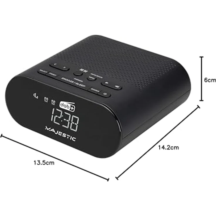 Majestic Radiowecker RS-116DAB, DAB+/FM Radio mit USB, 2 Alarmen und 3 Klingeltönen – Bild 3